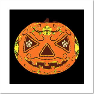 Day of the dead PuMpkin jAck o lantern Posters and Art